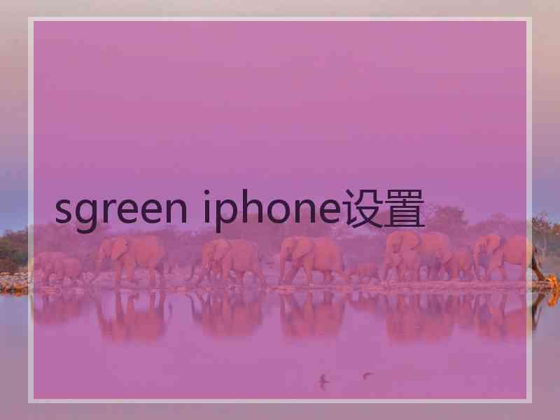 sgreen iphone设置