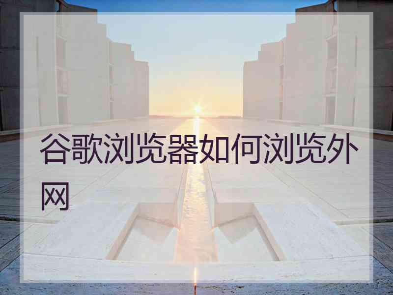 谷歌浏览器如何浏览外网