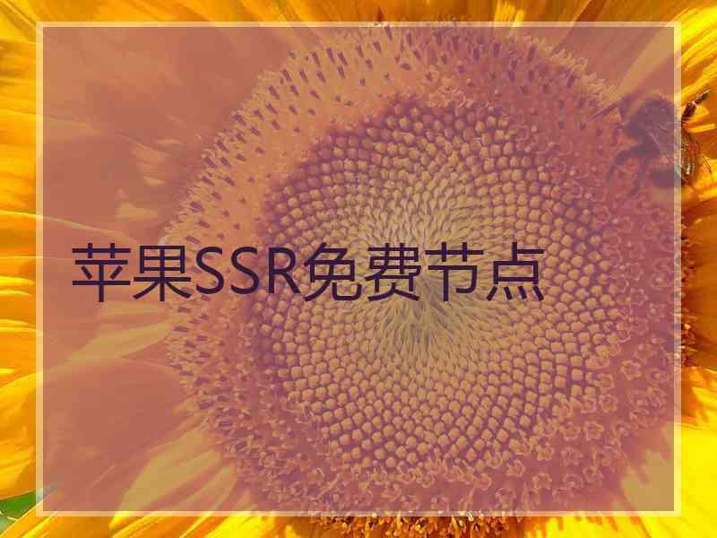 苹果SSR免费节点