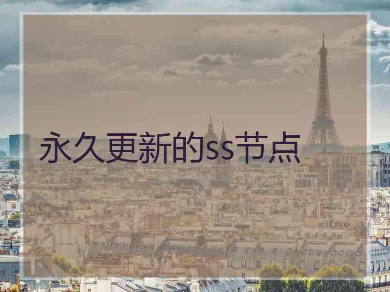 永久更新的ss节点