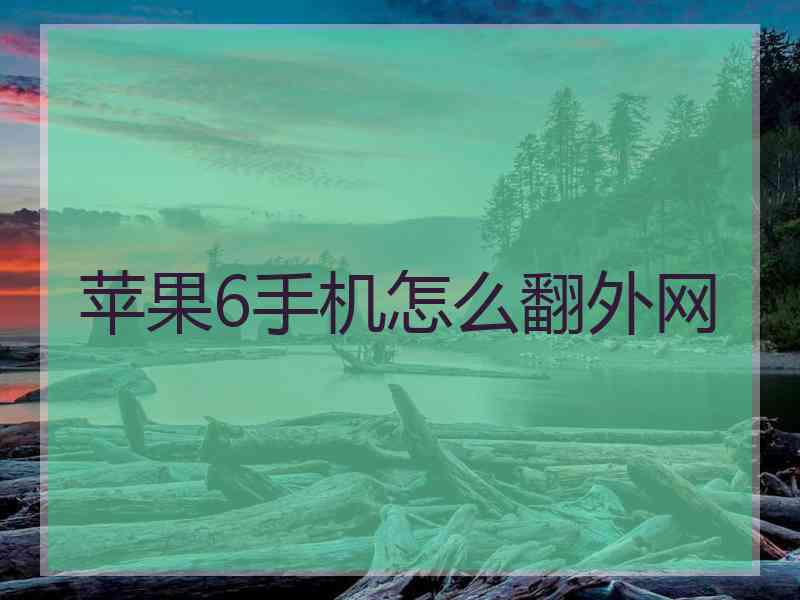 苹果6手机怎么翻外网