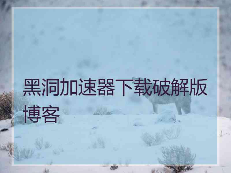 黑洞加速器下载破解版博客
