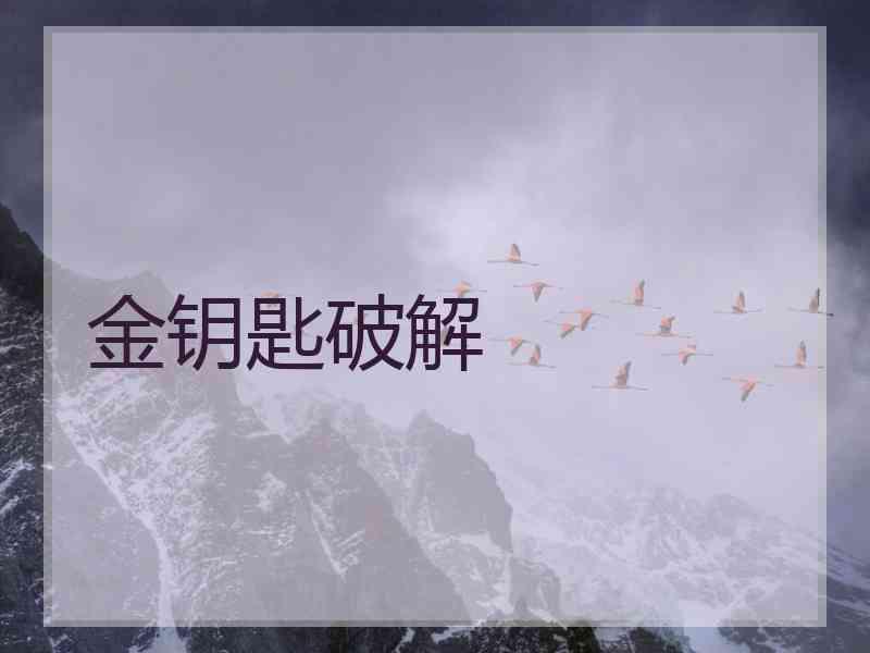 金钥匙破解