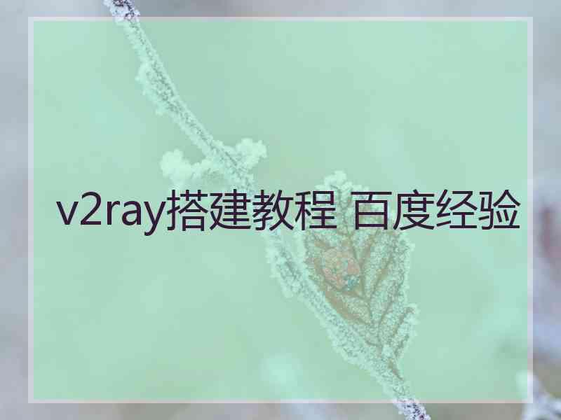v2ray搭建教程 百度经验