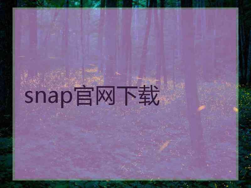 snap官网下载
