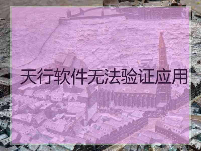 天行软件无法验证应用
