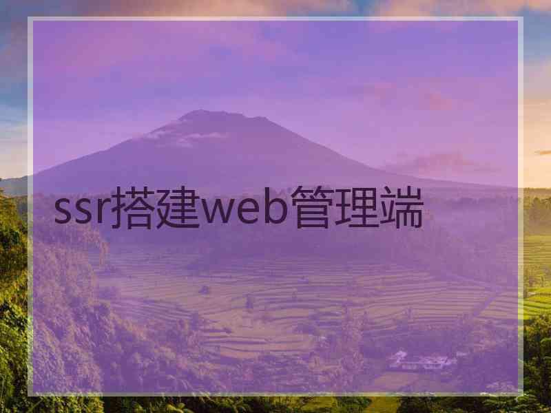 ssr搭建web管理端