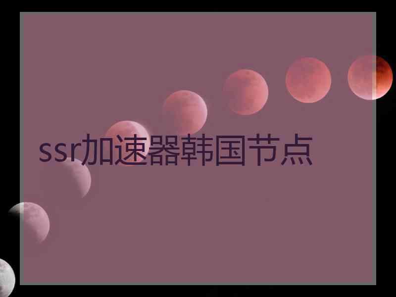 ssr加速器韩国节点