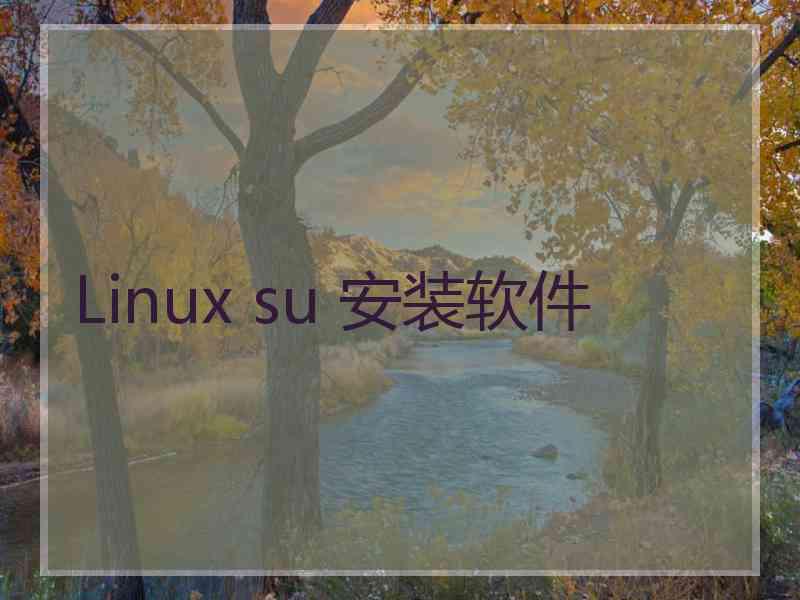 Linux su 安装软件