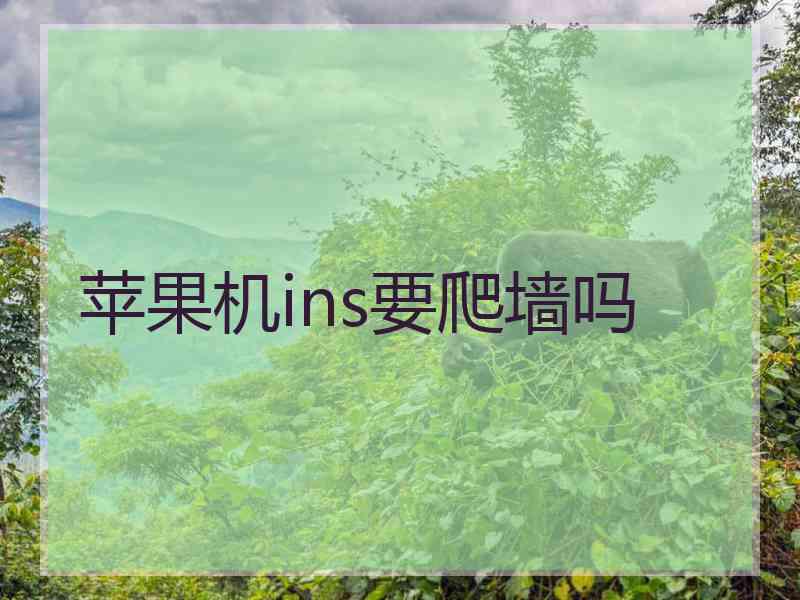 苹果机ins要爬墙吗