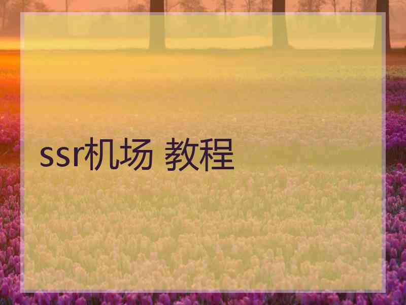 ssr机场 教程