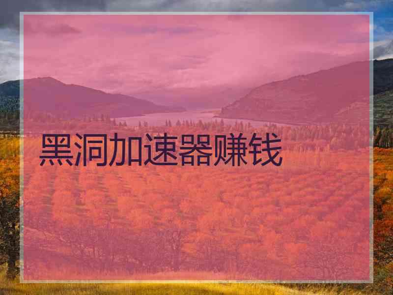 黑洞加速器赚钱