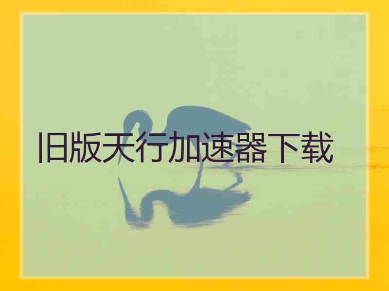 旧版天行加速器下载