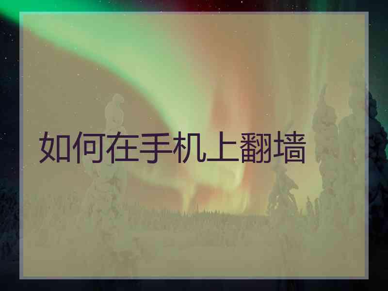 如何在手机上翻墙