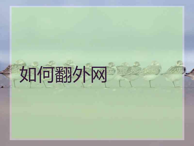 如何翻外网