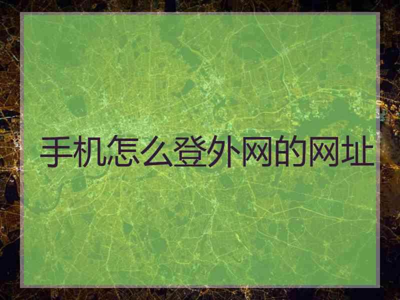 手机怎么登外网的网址