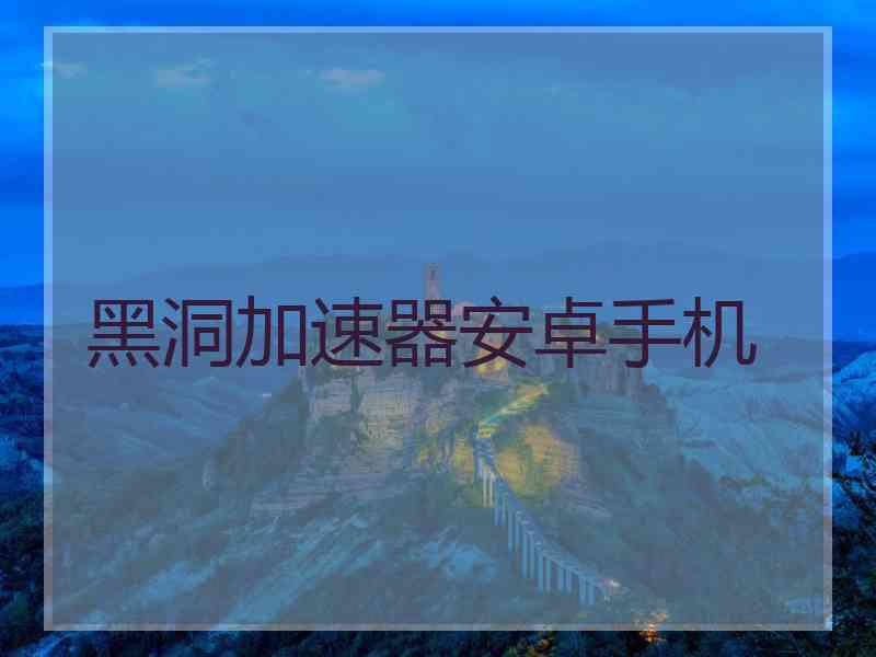 黑洞加速器安卓手机