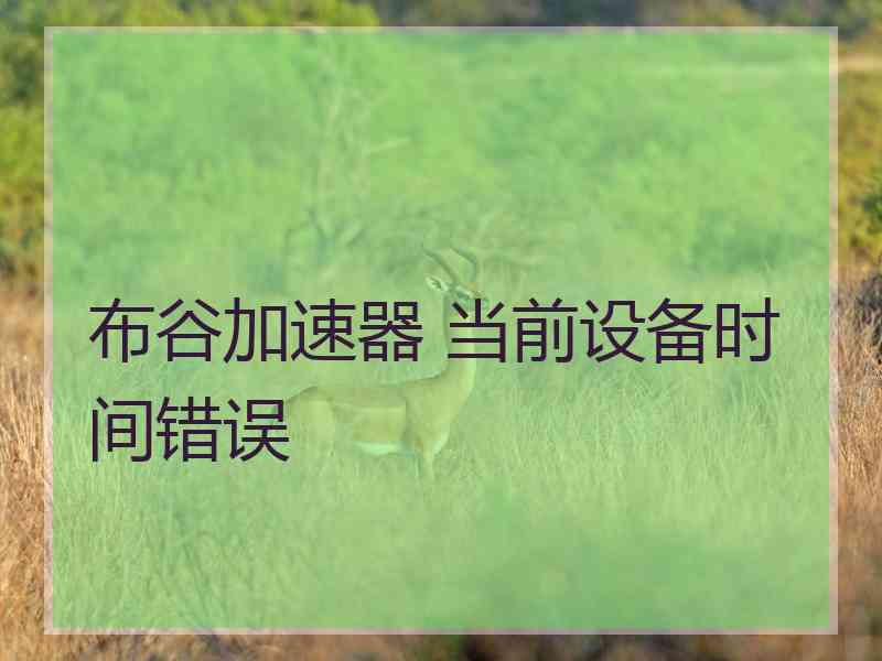 布谷加速器 当前设备时间错误
