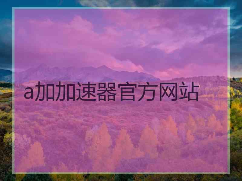 a加加速器官方网站