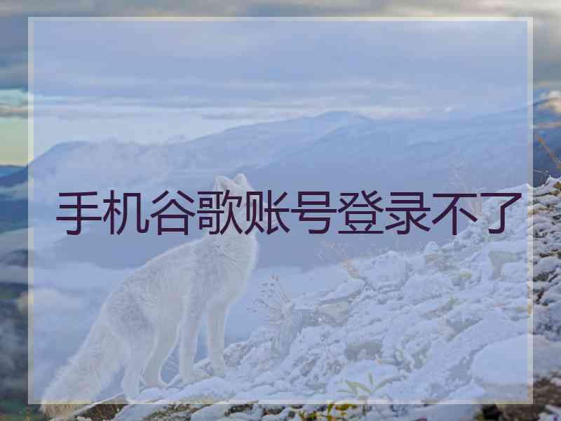 手机谷歌账号登录不了