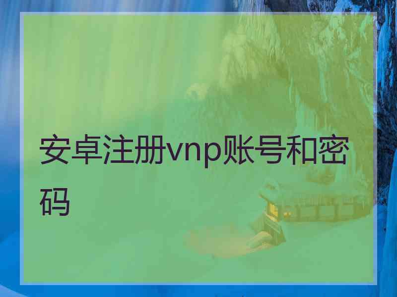 安卓注册vnp账号和密码
