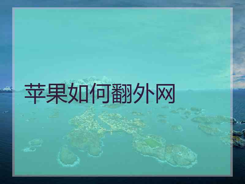苹果如何翻外网