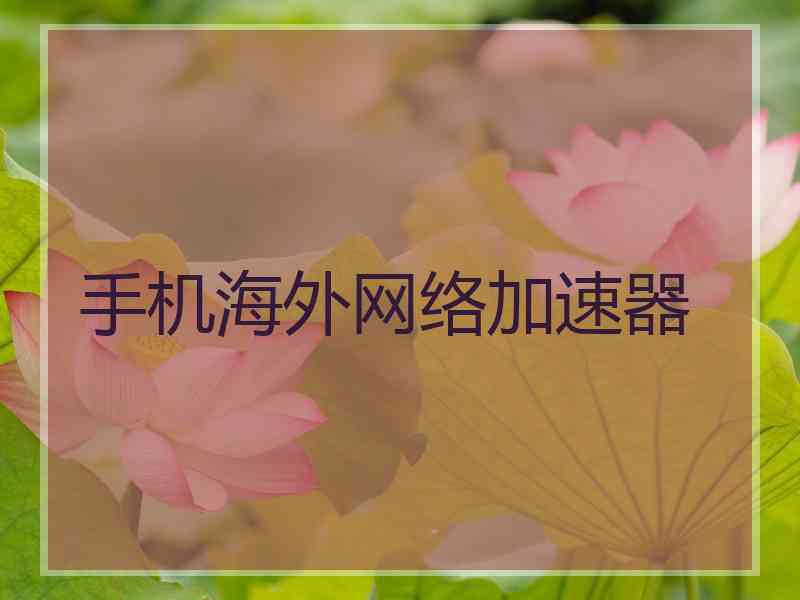手机海外网络加速器