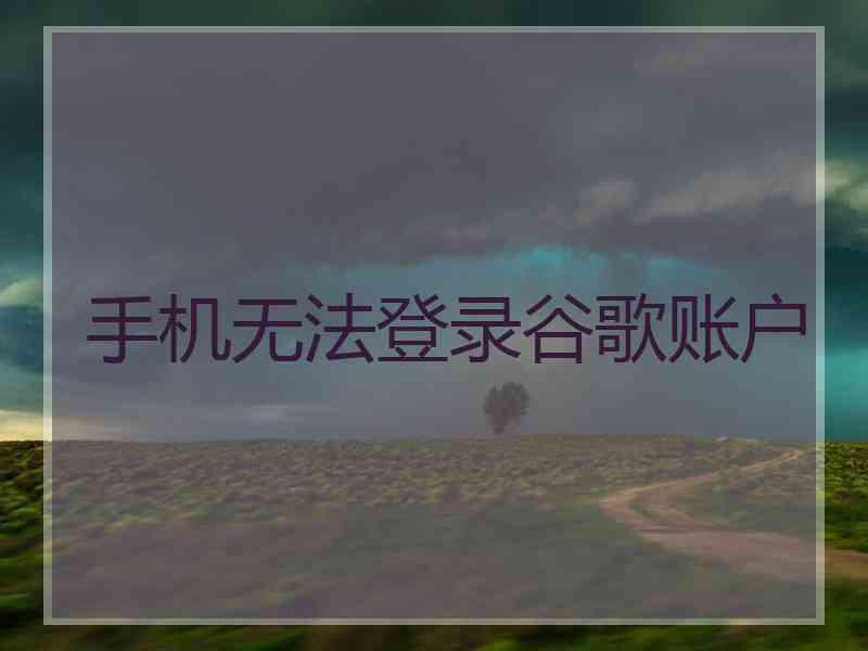 手机无法登录谷歌账户