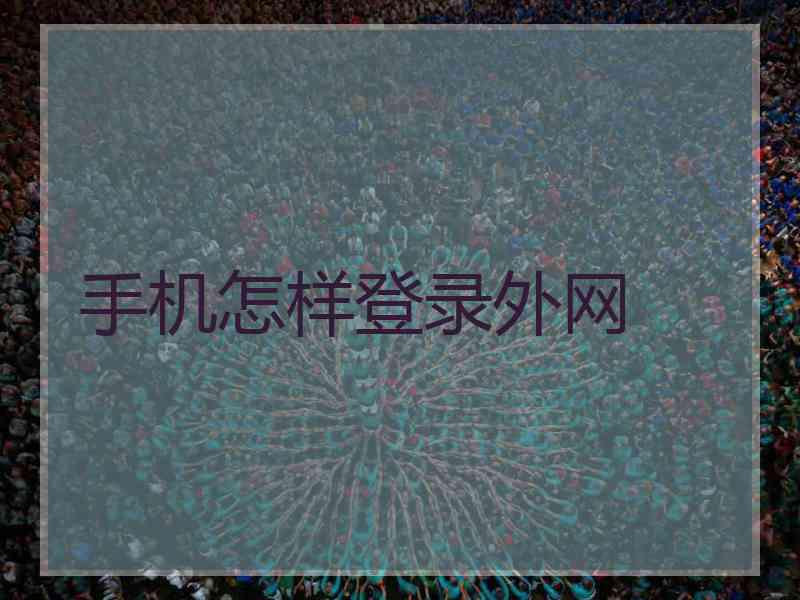 手机怎样登录外网