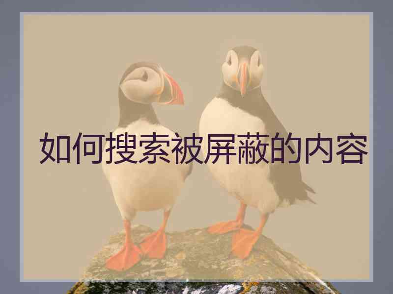 如何搜索被屏蔽的内容