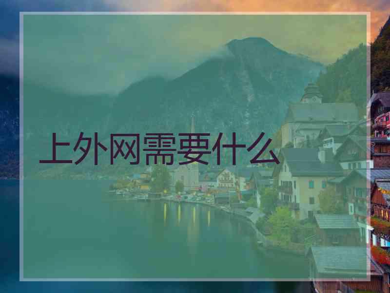 上外网需要什么