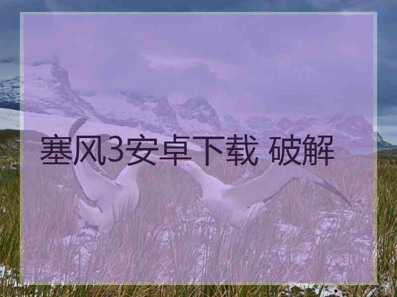 塞风3安卓下载 破解