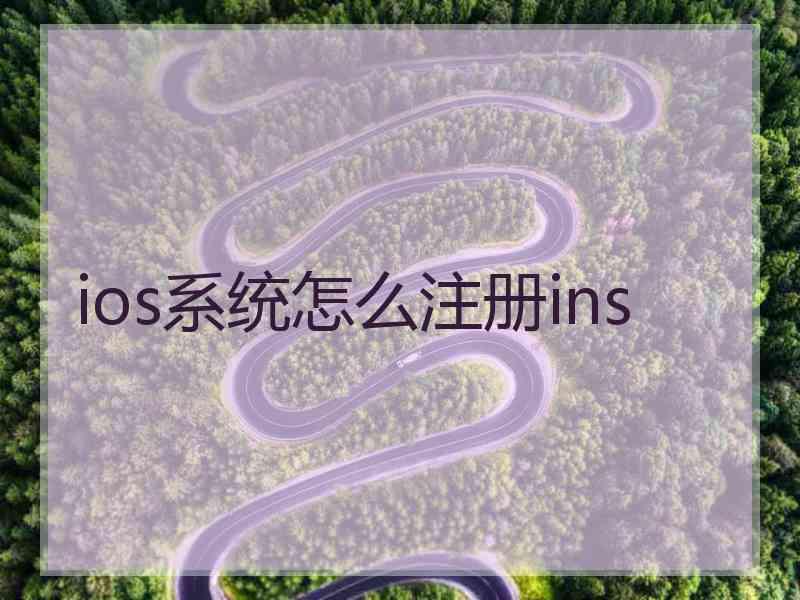 ios系统怎么注册ins